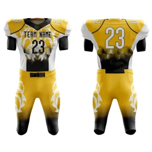 yellow and black American football custom uniform sublimation printing on it