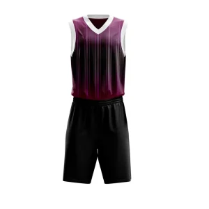 black and maroon custom basketball uniform sublimation printing mesh fabric 200 gsm white background