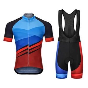 ocean blue red and black custom cycling uniform sublimation printing white background