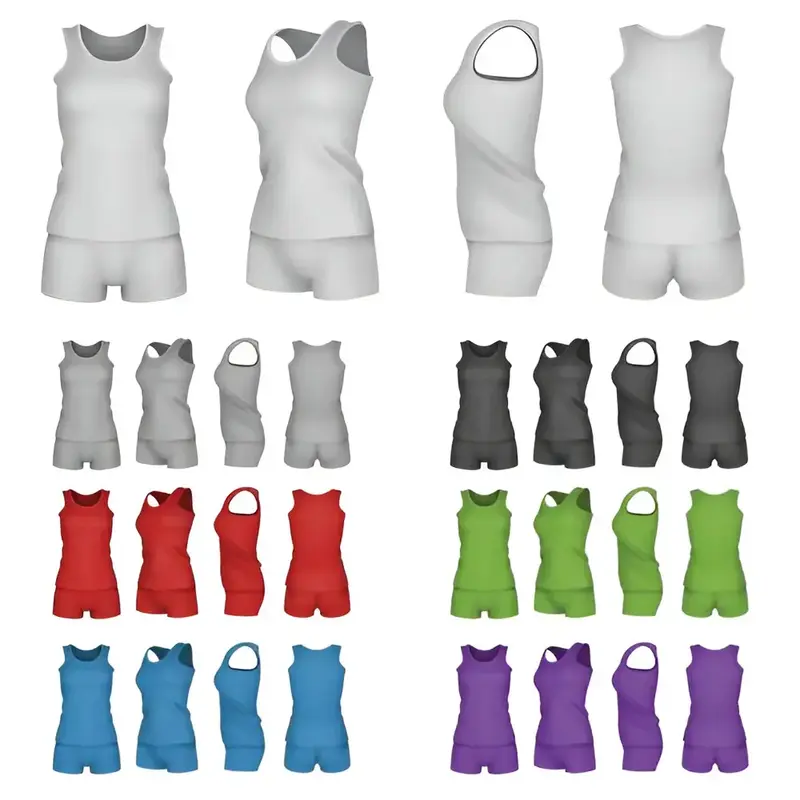 female soccer kits on display with white background designed by soccer uniform manufacturers